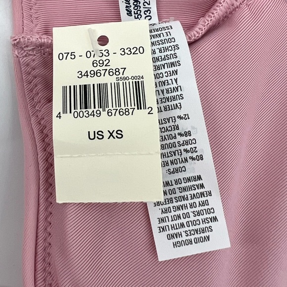 NWT Aerie Pink Bikini Ruffled Strap Bikini Swimsuit Top Size XS Women’s - Picture 4 of 6